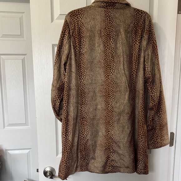 NWT Dennis Basso Brown and cream Animal Print Jacket - Picture 9 of 10